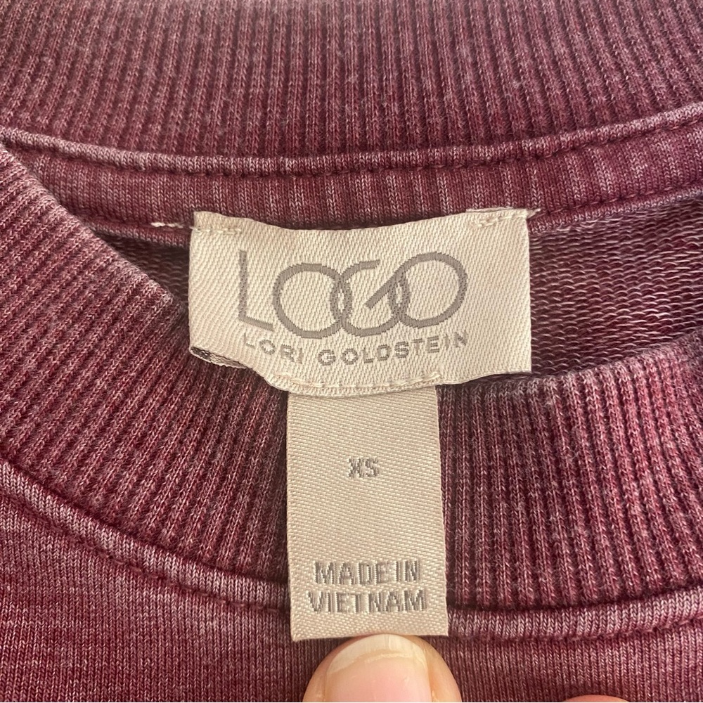 Logo Lori Goldstein Washed Mauve Pullover Sweatshirt XS - Picture 10 of 15